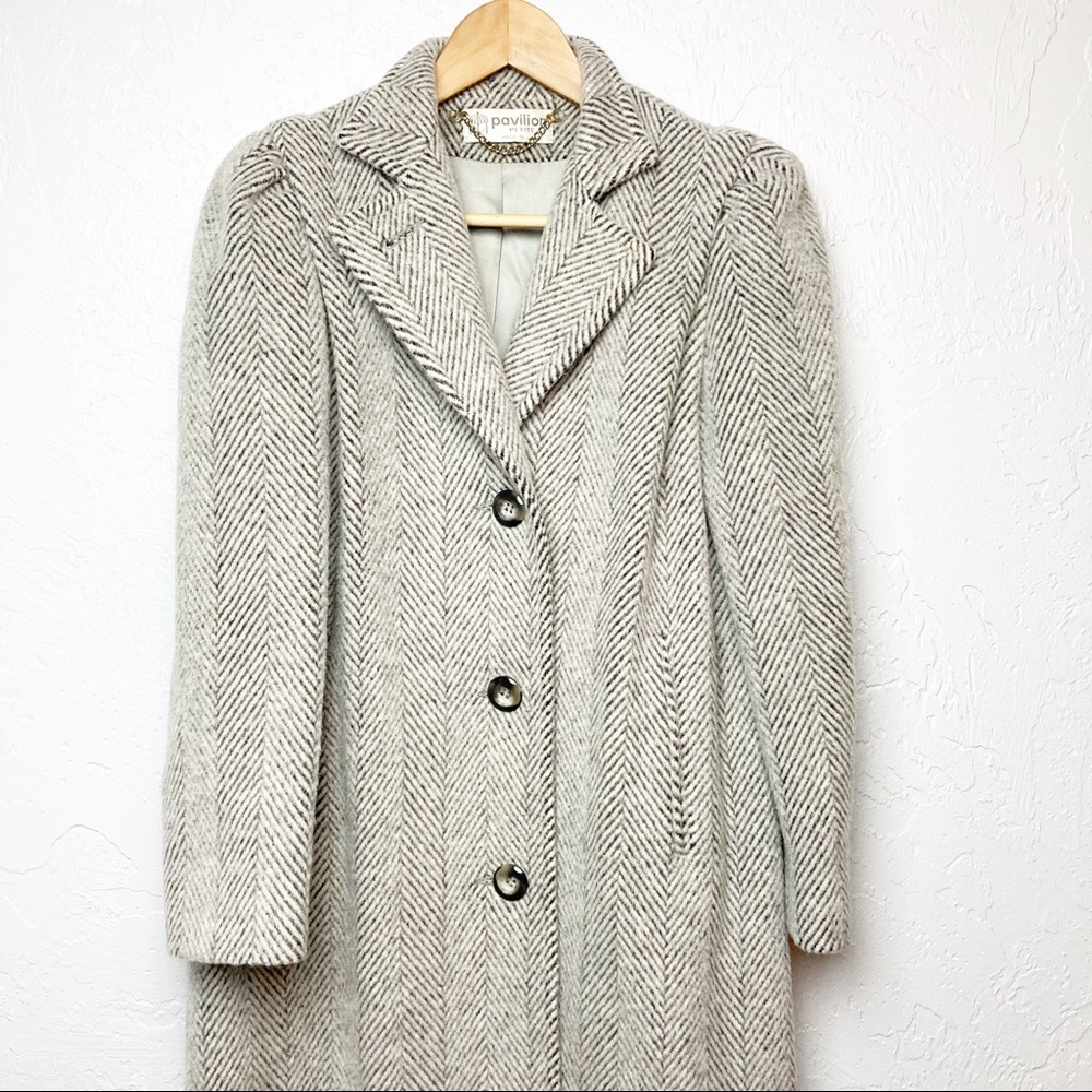 Pavilion petite grey and cream tweed wool coat - Picture 2 of 9